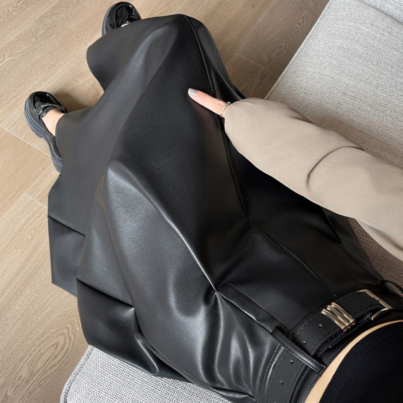 High Waist Leather Skirt for Women ( Black & Brown )