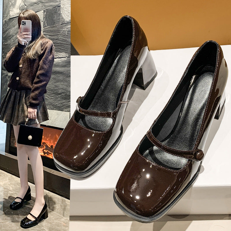 Leather High Heel Shoes for Women ( Black & Brown )