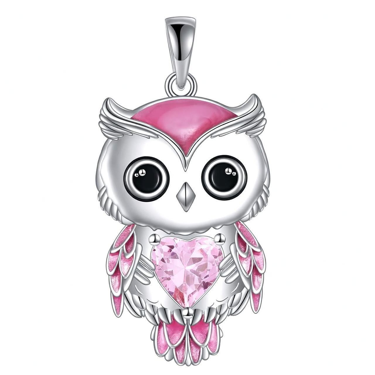 “Lunar Wisdom Owl” 925 Sterling Silver Birthstone Necklace