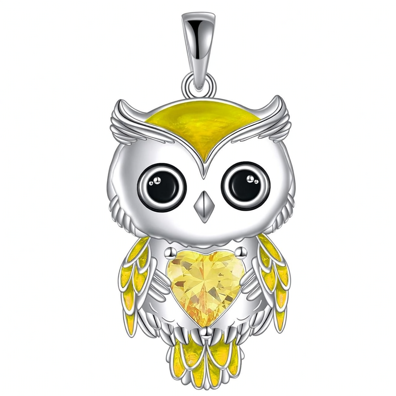 “Lunar Wisdom Owl” 925 Sterling Silver Birthstone Necklace