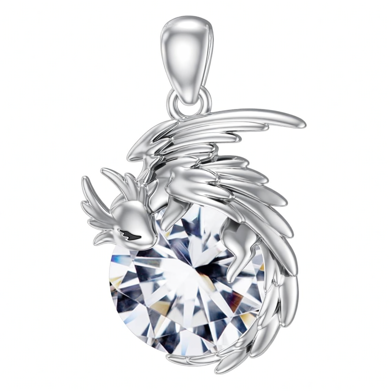 “Soulfire Wyvern” Sterling Silver 925 Birthstone Necklace