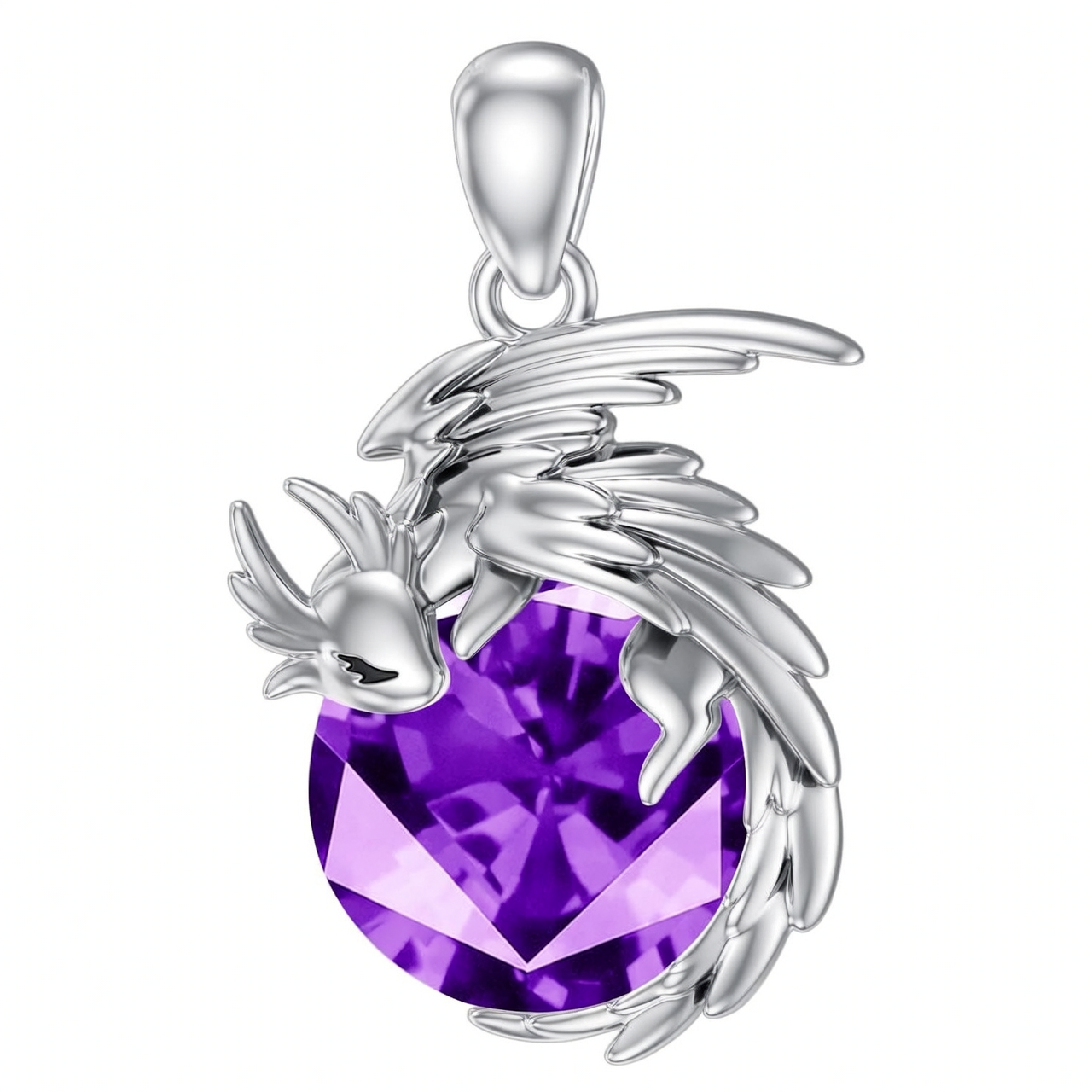 “Soulfire Wyvern” Sterling Silver 925 Birthstone Necklace