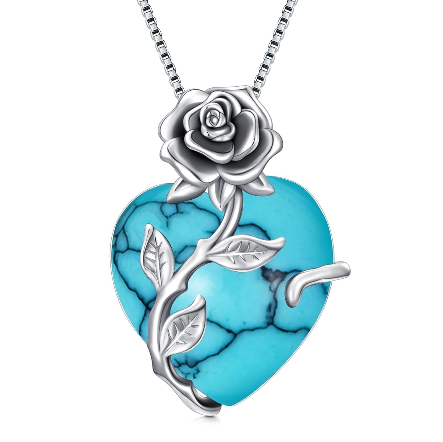 “Heart of Roses” Sterling Silver Crystal Pendant Necklace