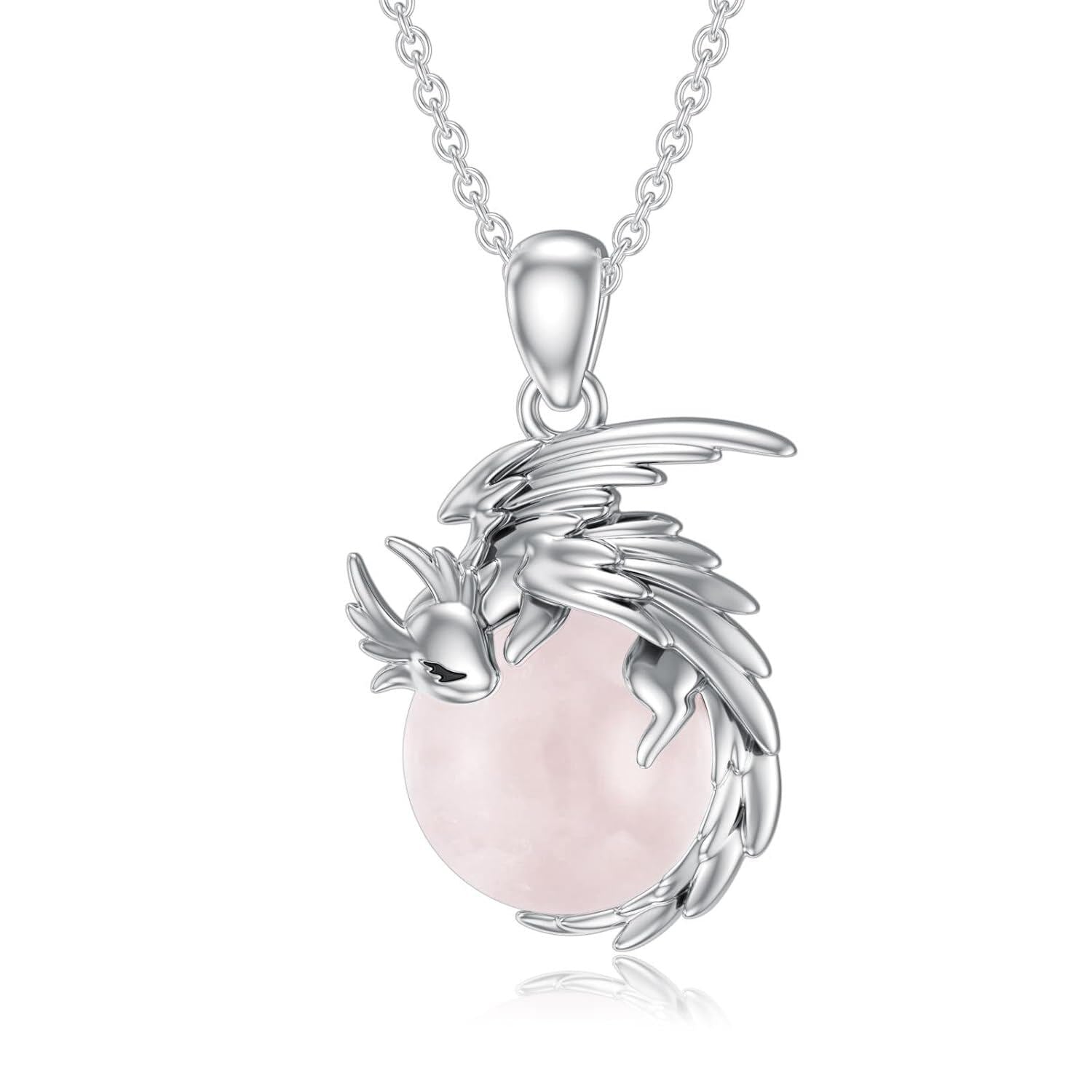 “Soulfire Wyvern” Sterling Silver 925 Birthstone Necklace