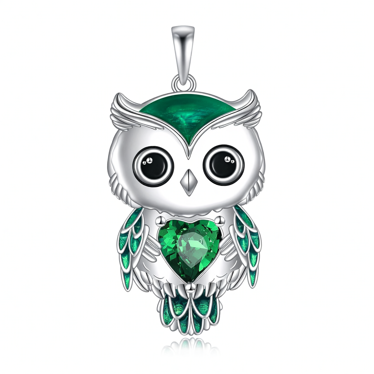 “Lunar Wisdom Owl” 925 Sterling Silver Birthstone Necklace