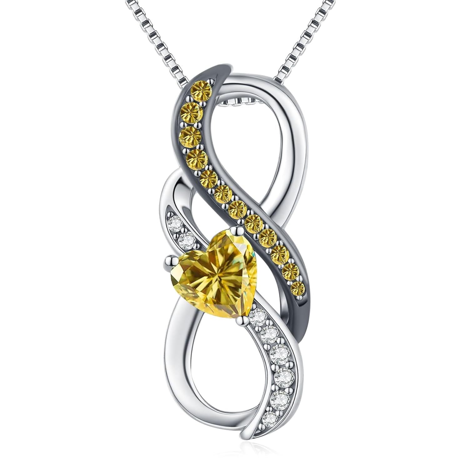 “Boundless Love” Sterling Silver 925 Infinity Heart Pendant Necklace