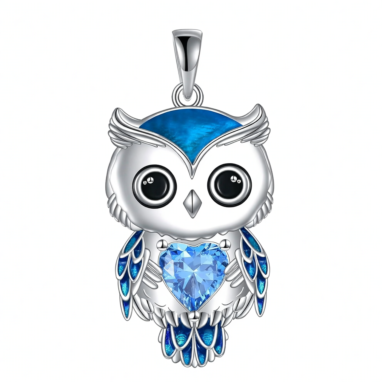 “Lunar Wisdom Owl” 925 Sterling Silver Birthstone Necklace