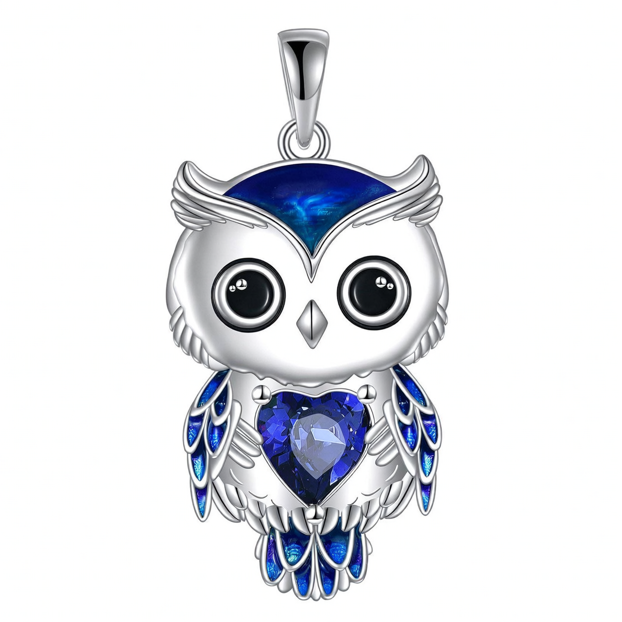 “Lunar Wisdom Owl” 925 Sterling Silver Birthstone Necklace