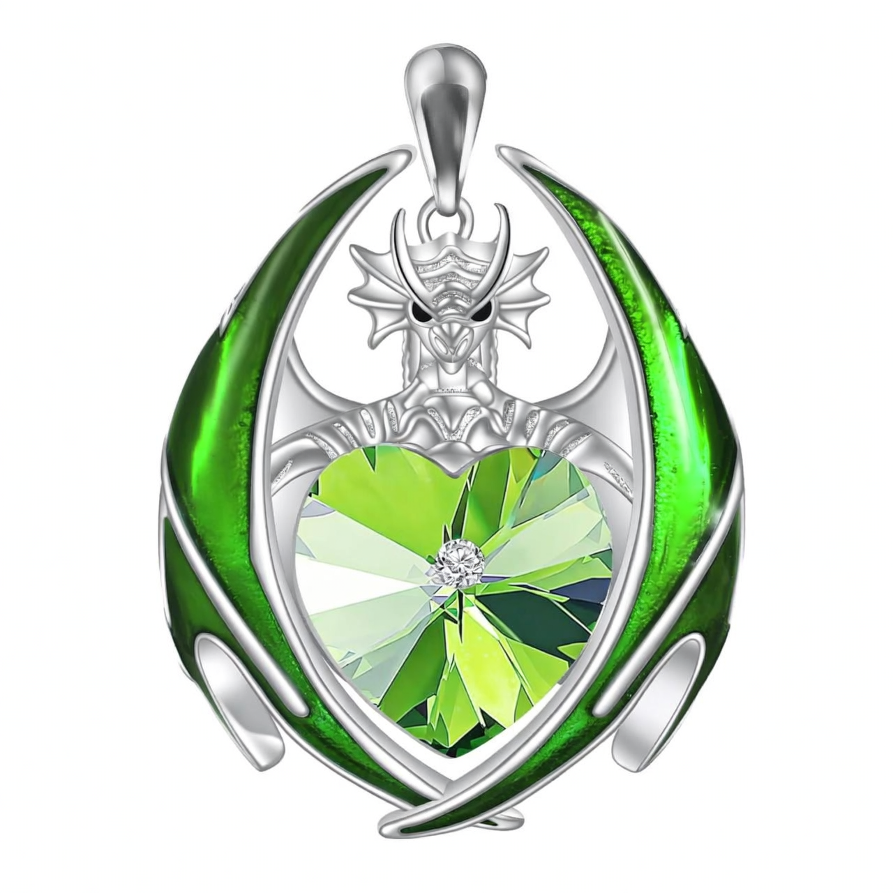 “Guardian Flame” Crystal Dragon Birthstone Necklace