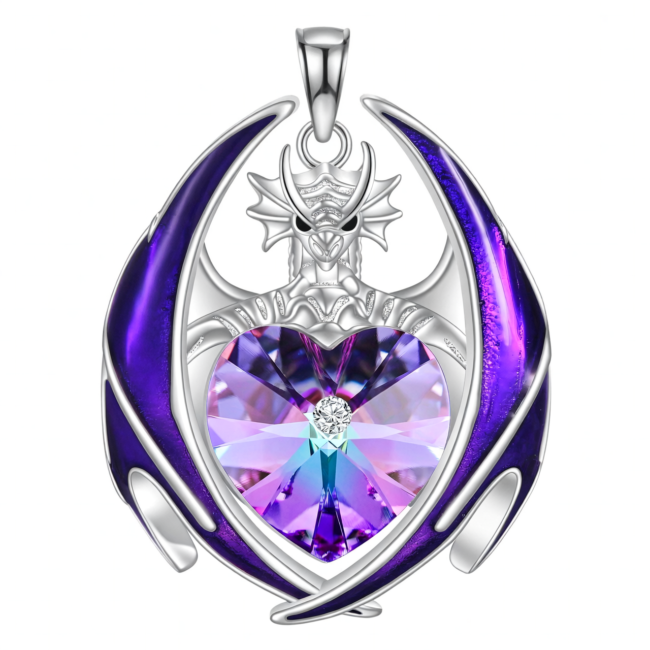 “Guardian Flame” Crystal Dragon Birthstone Necklace