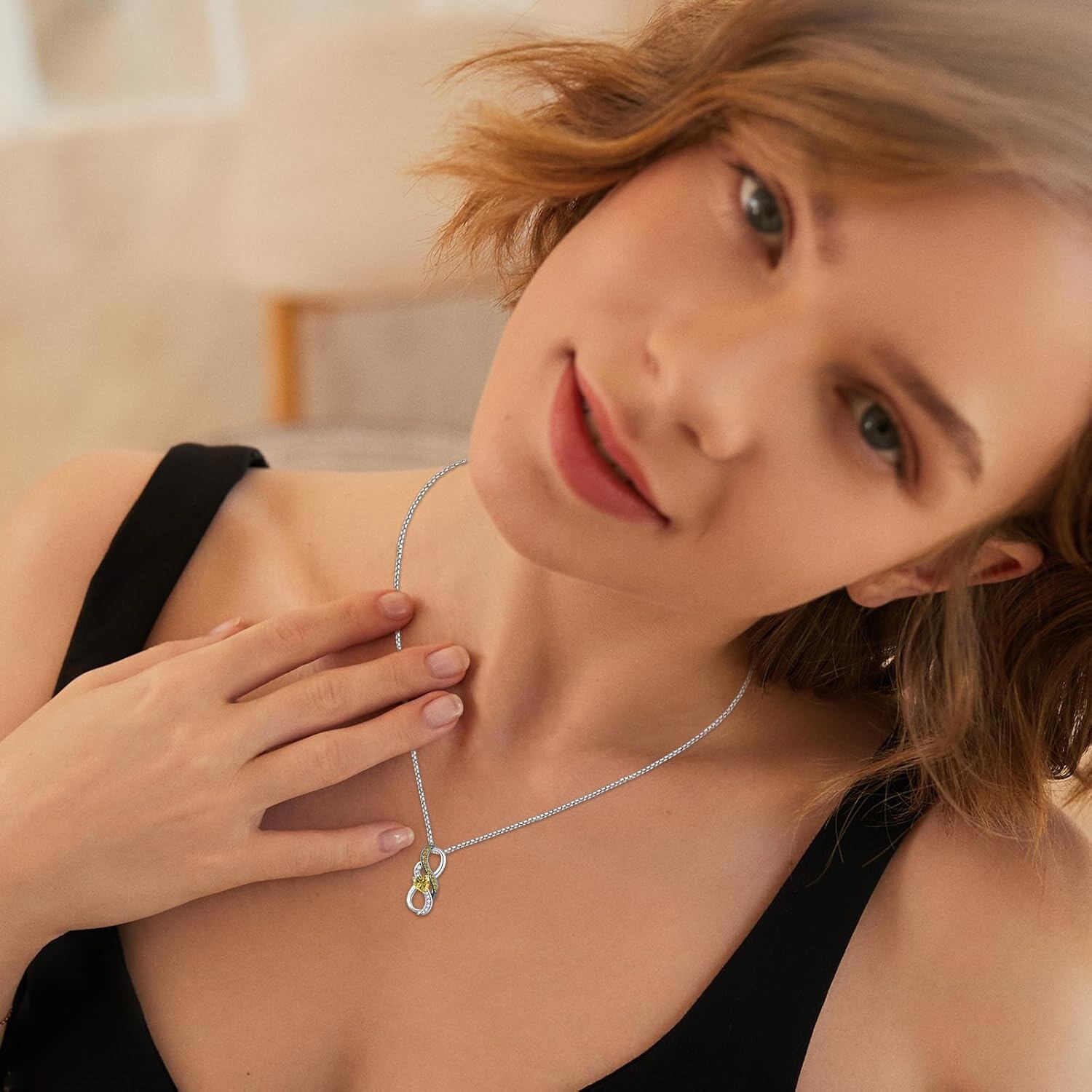 “Boundless Love” Sterling Silver 925 Infinity Heart Pendant Necklace