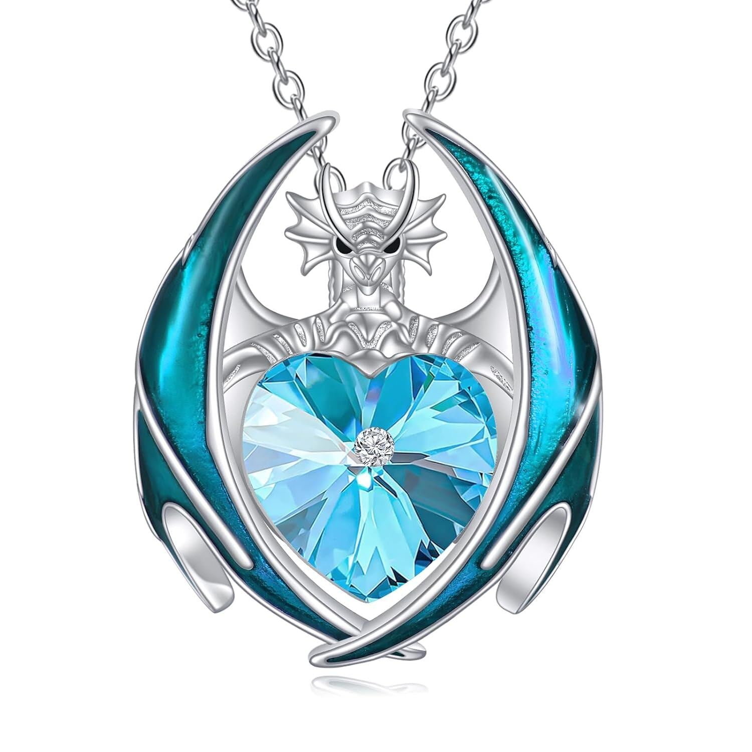 “Guardian Flame” Crystal Dragon Birthstone Necklace