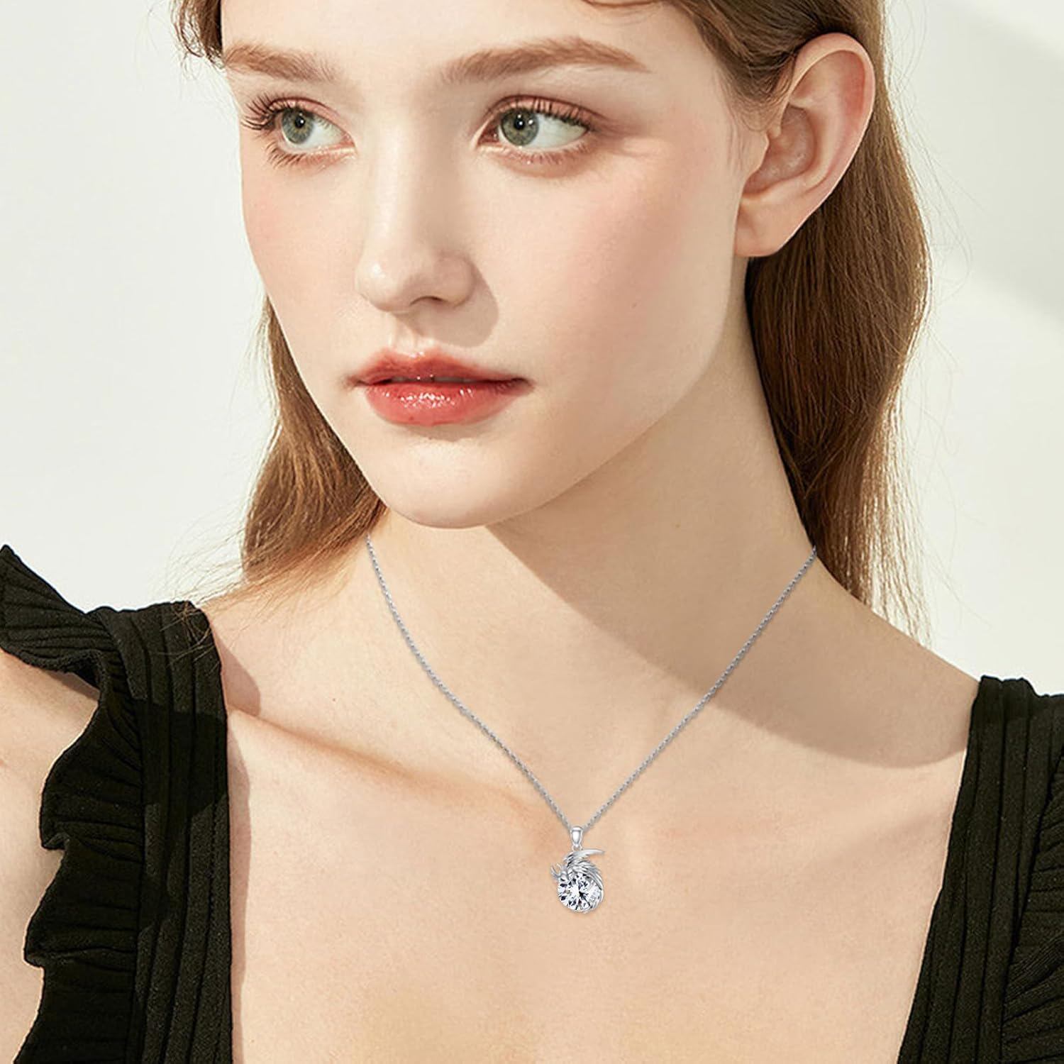 “Soulfire Wyvern” Sterling Silver 925 Birthstone Necklace