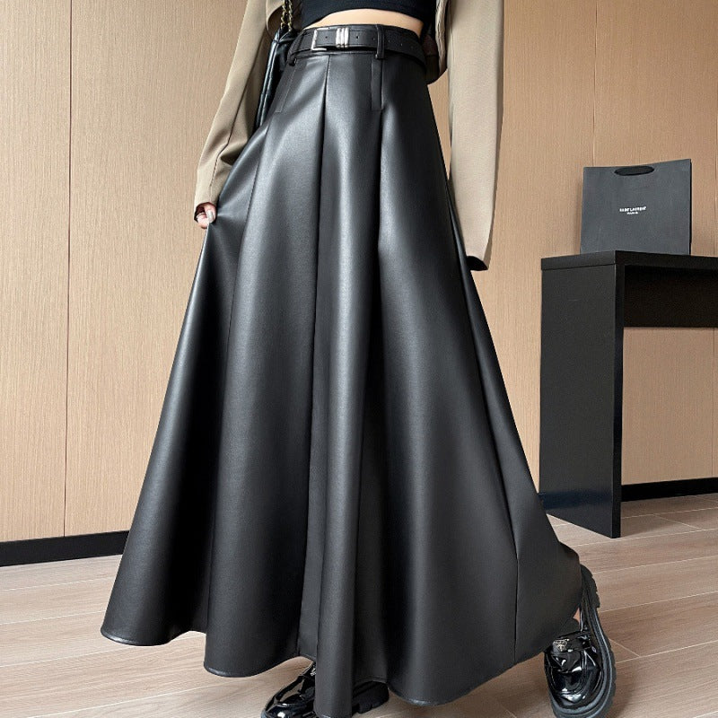 High Waist Leather Skirt for Women ( Black & Brown )