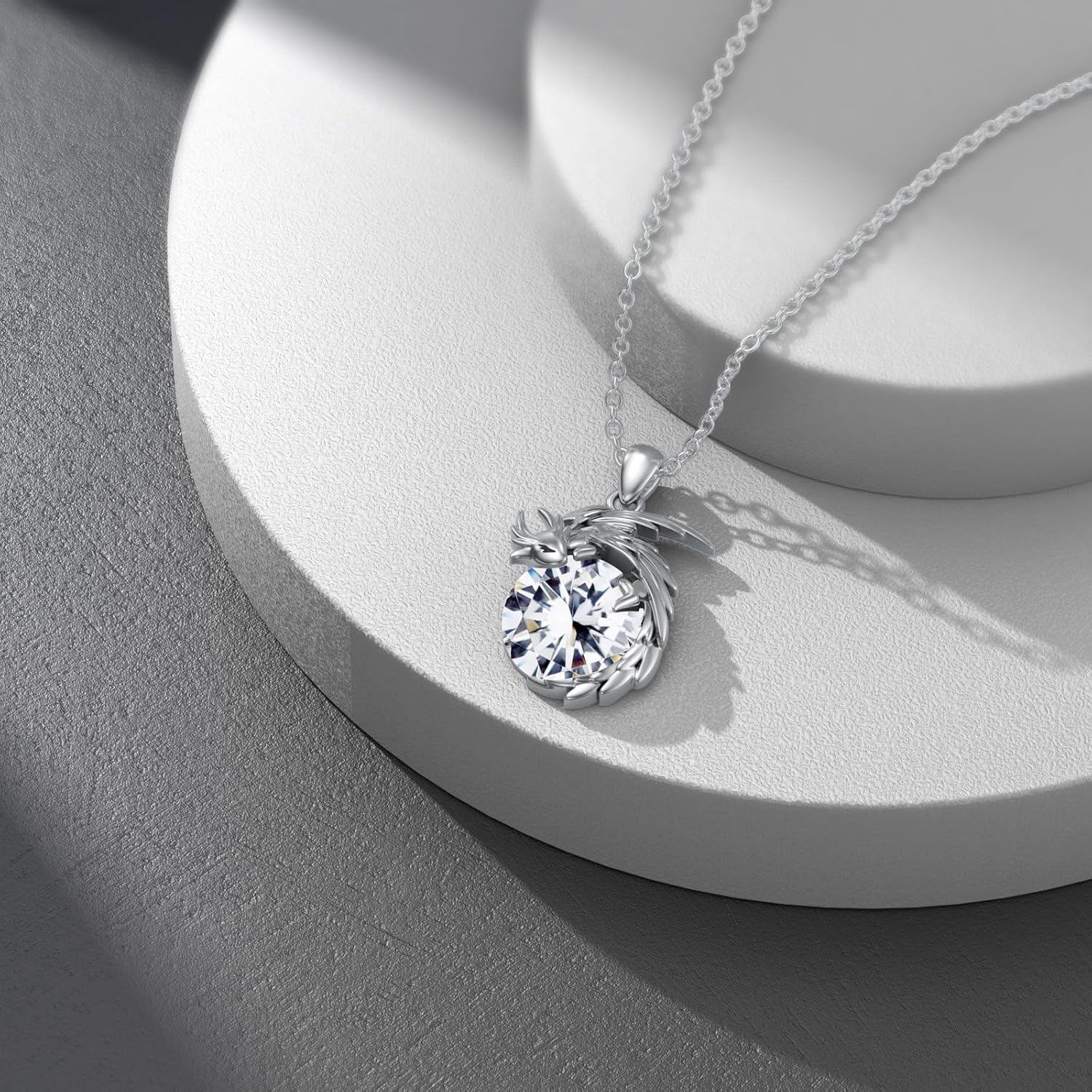 “Soulfire Wyvern” Sterling Silver 925 Birthstone Necklace