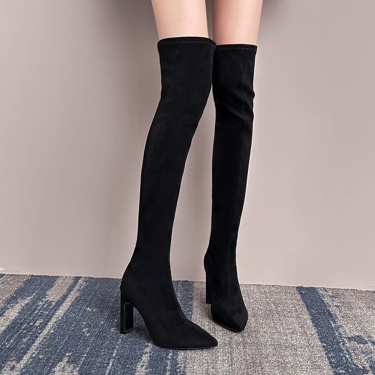 Long Sleeves High Heel Boots for Winter ( Black & Apricot )