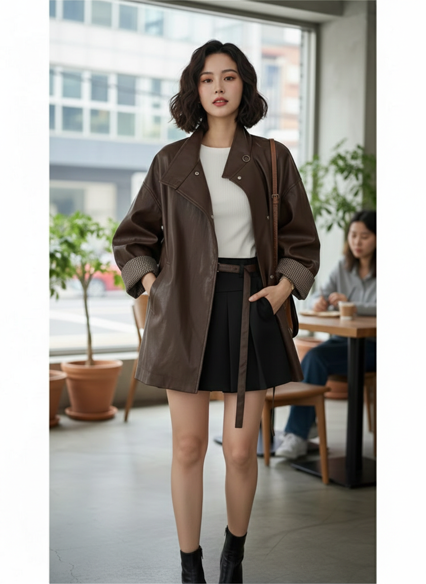 Leather Jacket for Women ( Brown )